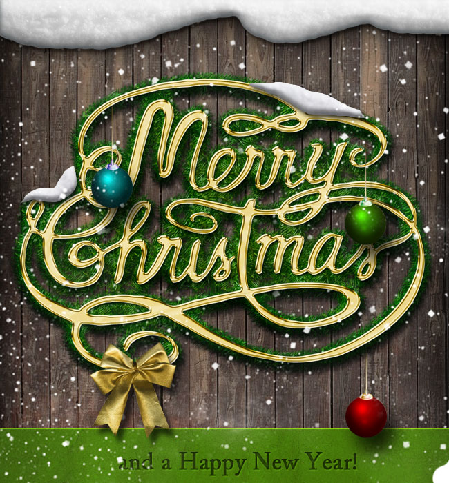 Festive Christmas Photoshop Text Effect