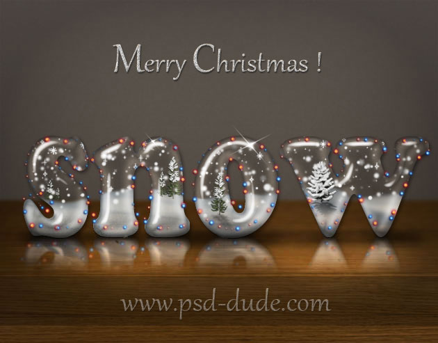 Snow And Glass Photoshop Text Effect PSD File