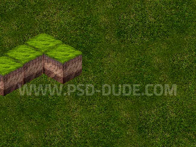 coss section soil grass cube