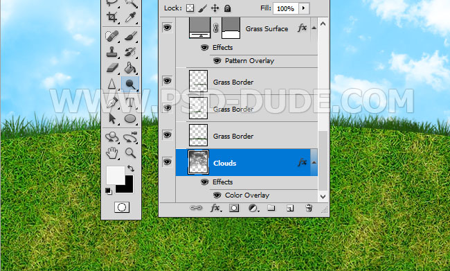 seamless transparent grass border in photoshop