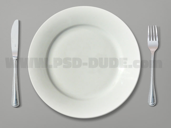 fork knife and plate mockup photoshop