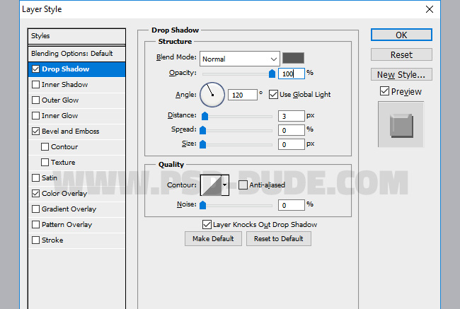 drop shadow style in photoshop