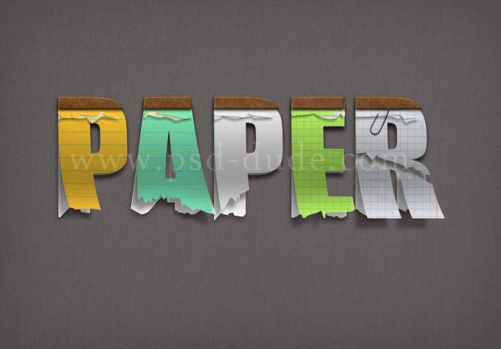 Paper Text Effect Photoshop