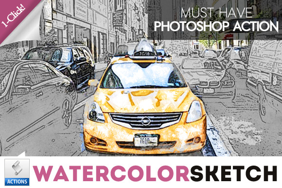 Watercolor Sketch Photoshop Action