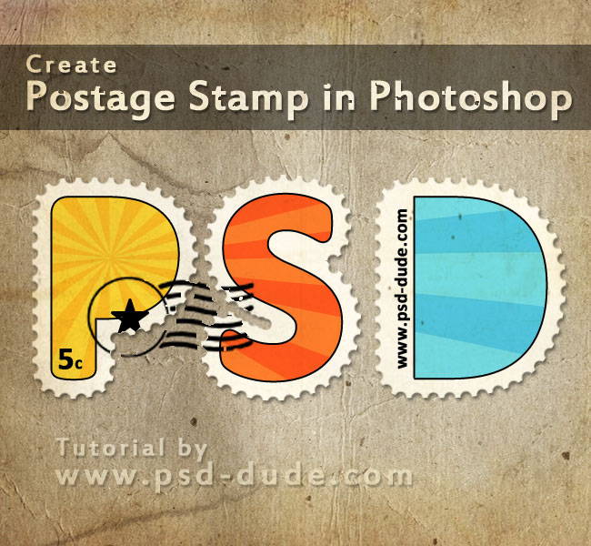 vintage post stamp photoshop psd dude