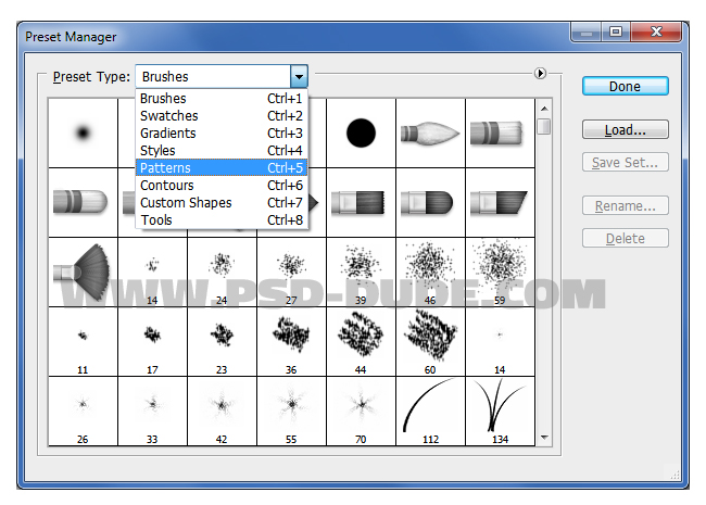 photoshop load pattern