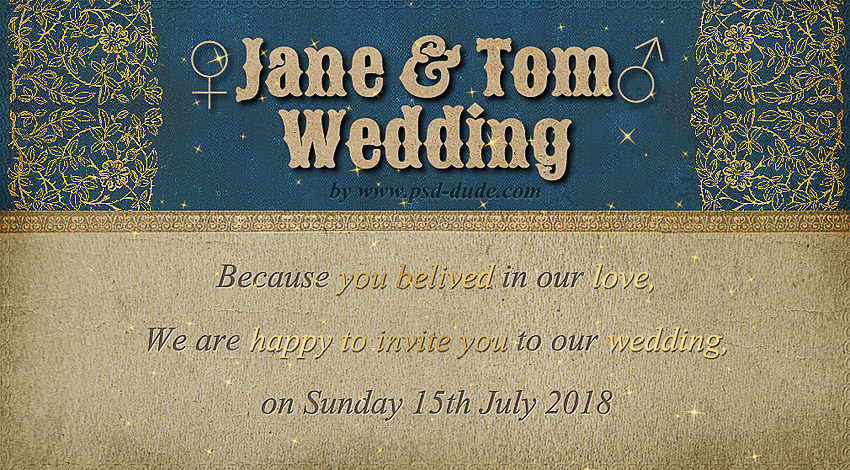 Design a Wedding Invitation with Photoshop and Textturizer