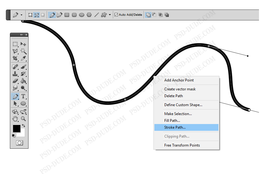 how to draw curved lines in photoshop