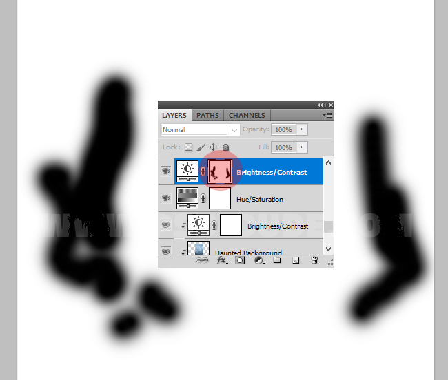 brightness contrast layer mask photoshop tutorial halloween