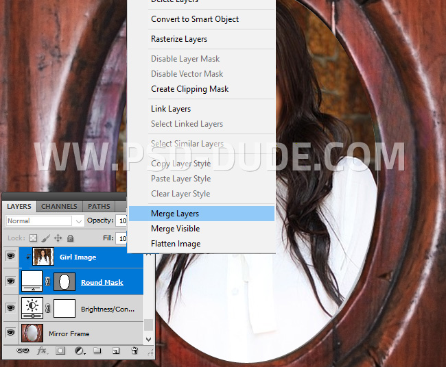 Merge layers in Photoshop