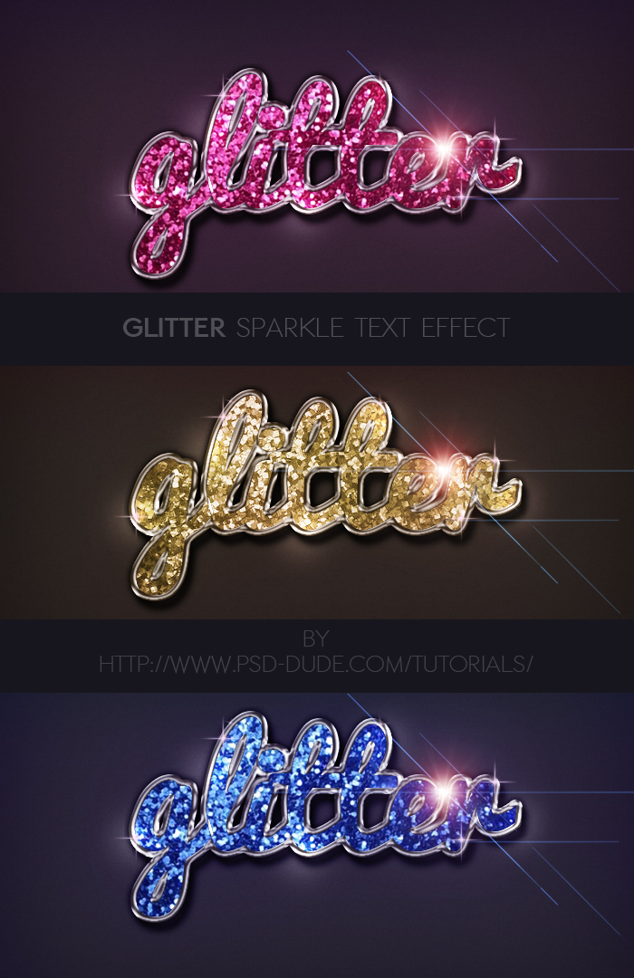 sparkle text effect tutorial result