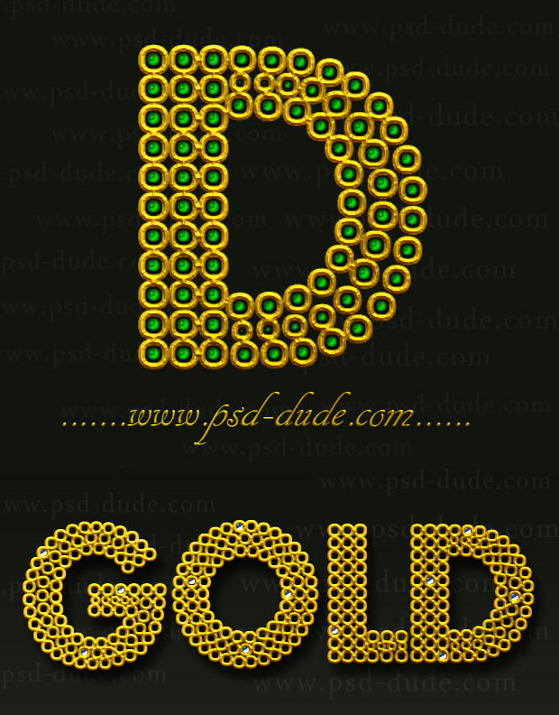 Photoshop Gold Jewelry Text