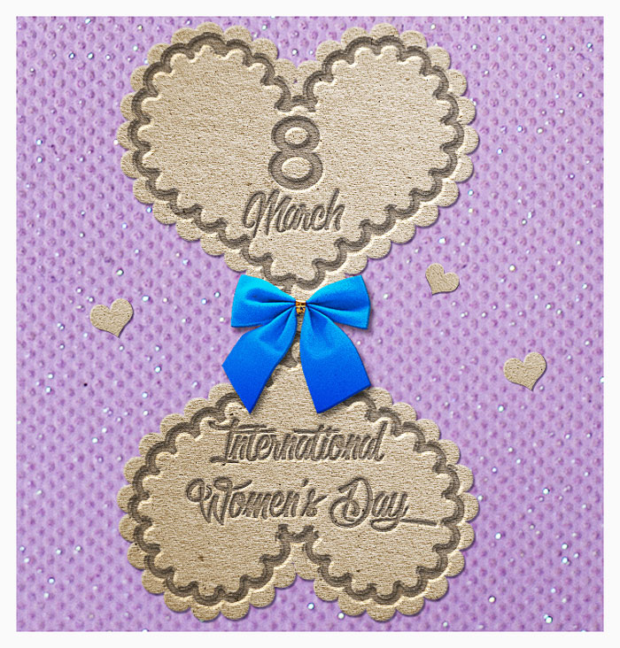 Happy Womens Day Greeting Image in Photoshop