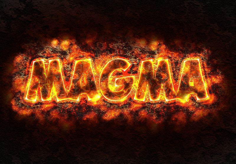 how to create a magma lava text effect in Photoshop