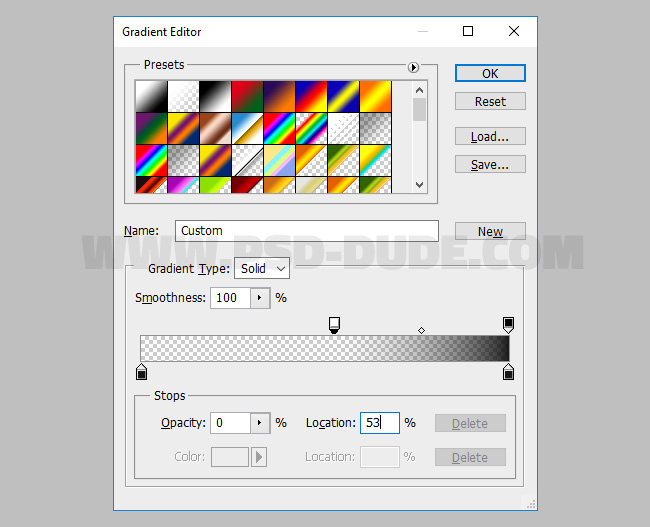 gradient with transparency in photoshop