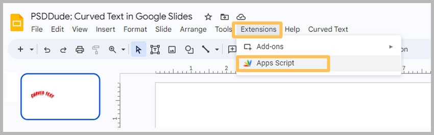 Google Slides Curved Text