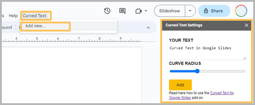 How to Curve Text in Google Slides