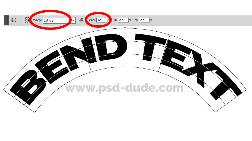 Arched Text Photoshop