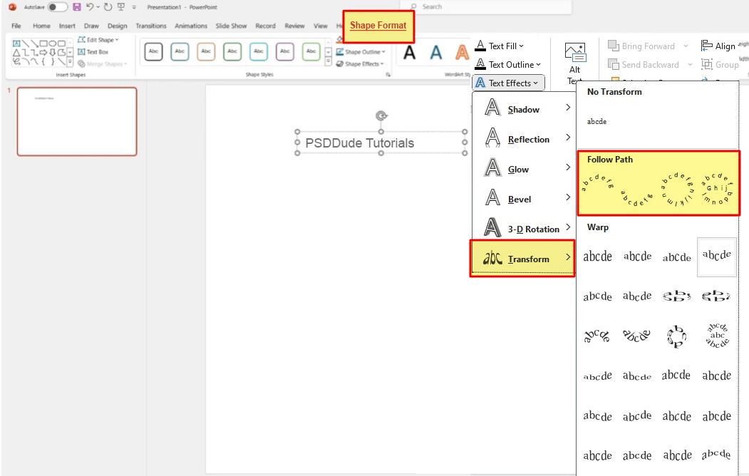 How to Curve Text in PowerPoint