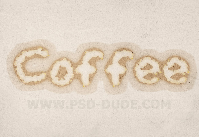 coffee stain text photoshop style