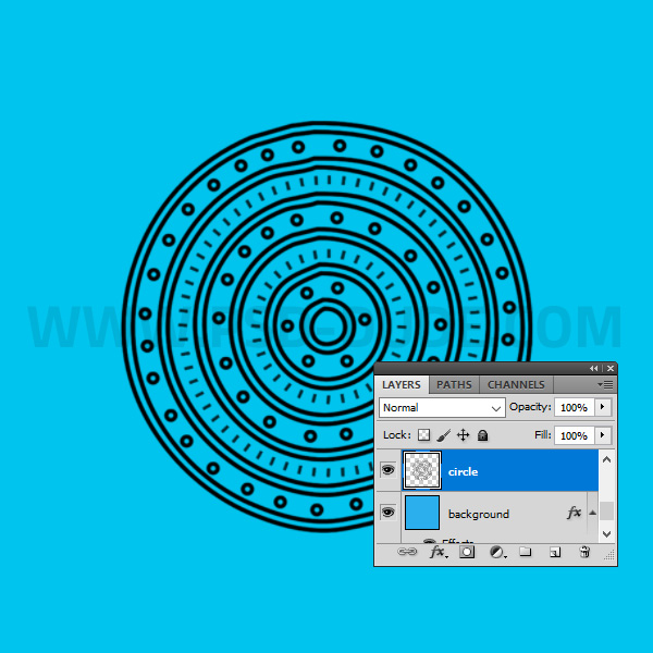 Repeat Pattern Circle Brush Design In The Center