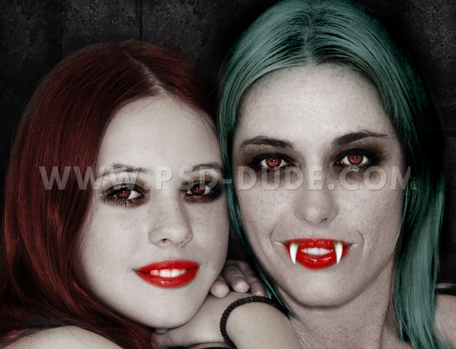 photoshop add vampire fangs