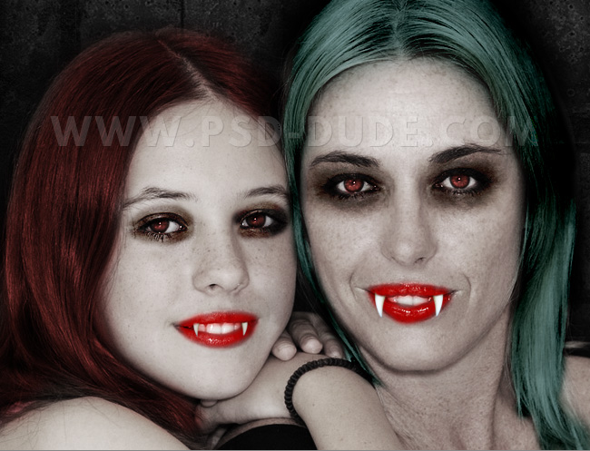 add vampire teeth in photoshop