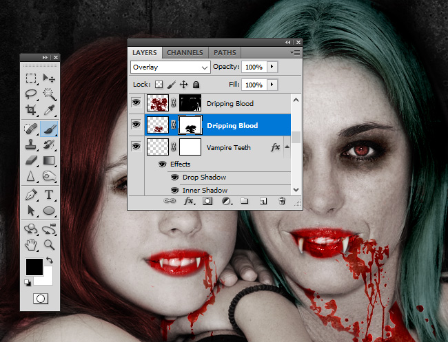 dripping blood effect in photoshop