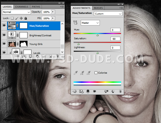 photoshop desaturate image