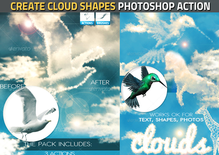 Create Cloud Shapes Photoshop Action