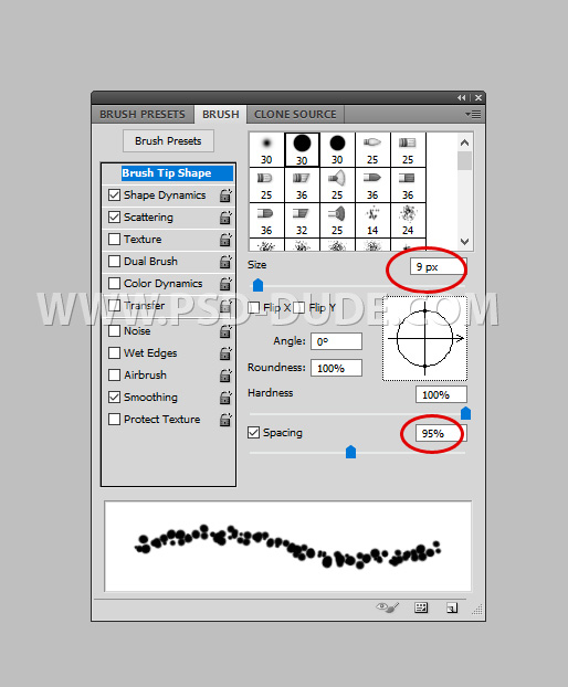 Ice Photoshop Brush Settings For The Glitter Makeup Effect