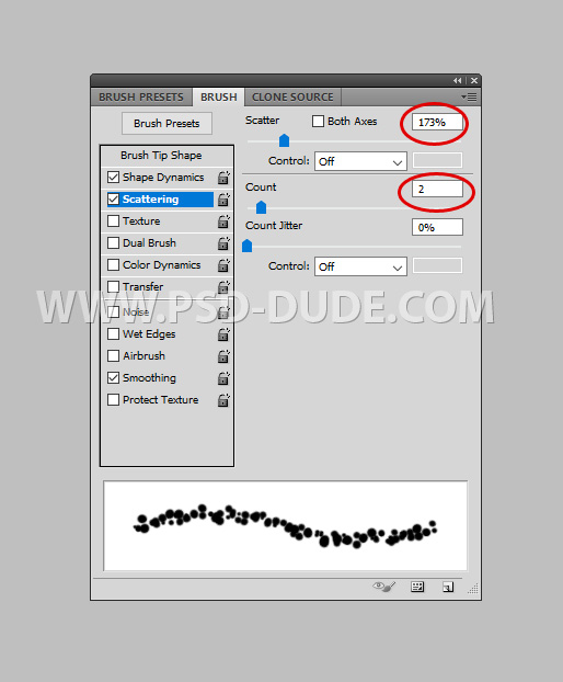 Ice Photoshop Brush Settings Scattering