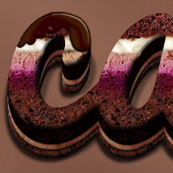 Cream and Chocolate Cake Photoshop Text Effect psd-dude.com Tutorials