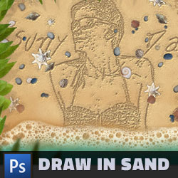 Draw in Sand Effect Photoshop Tutorial