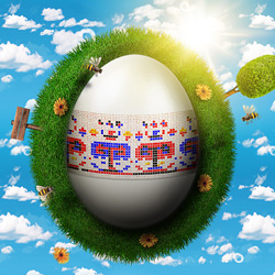 Create a Cute Easter Grass Planet in Photoshop psd-dude.com Tutorials