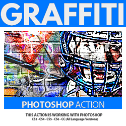 Graffiti Effect with Pop Up Photoshop Action Tutorial