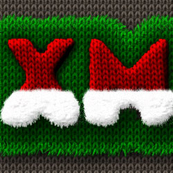 Santa Hat Knitted Christmas Text Effect in Photoshop