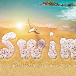 Sea Foam Text and Draw in Sand Effect Photoshop Tutorial