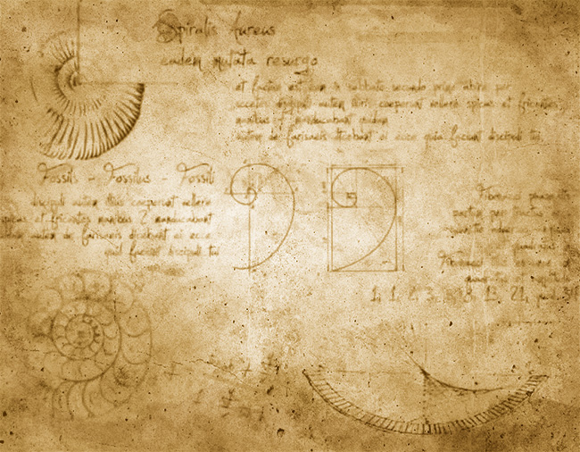 lost-page-leonardo-da-vinci-codex-the-golden-spiral photoshop