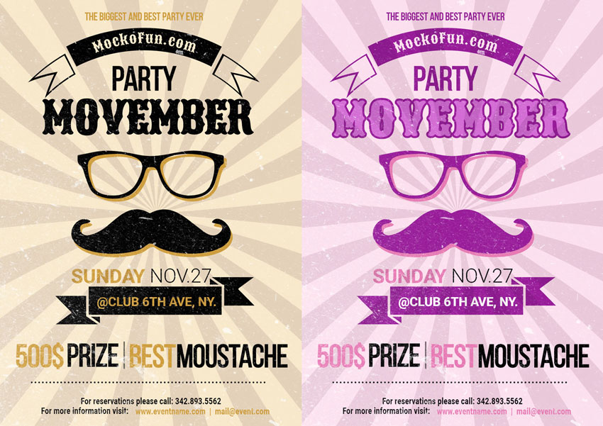 Editable Movember Flyer Poster
