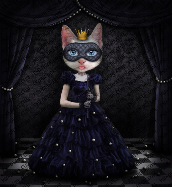 cat princess photoshop tutorial - how to turn a human into a cat princess using photoshop