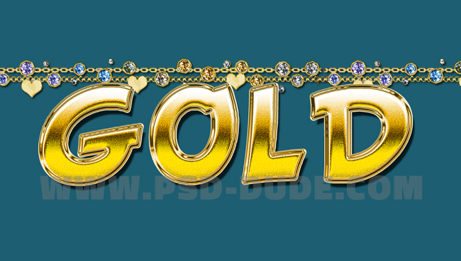 photoshop gold necklace text style