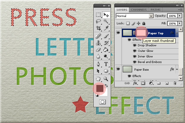 Letterpress Effect Photoshop Tutorial