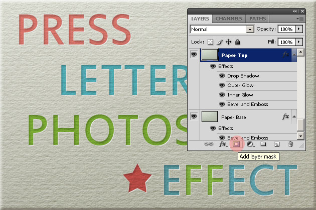Letterpress Effect Photoshop Tutorial