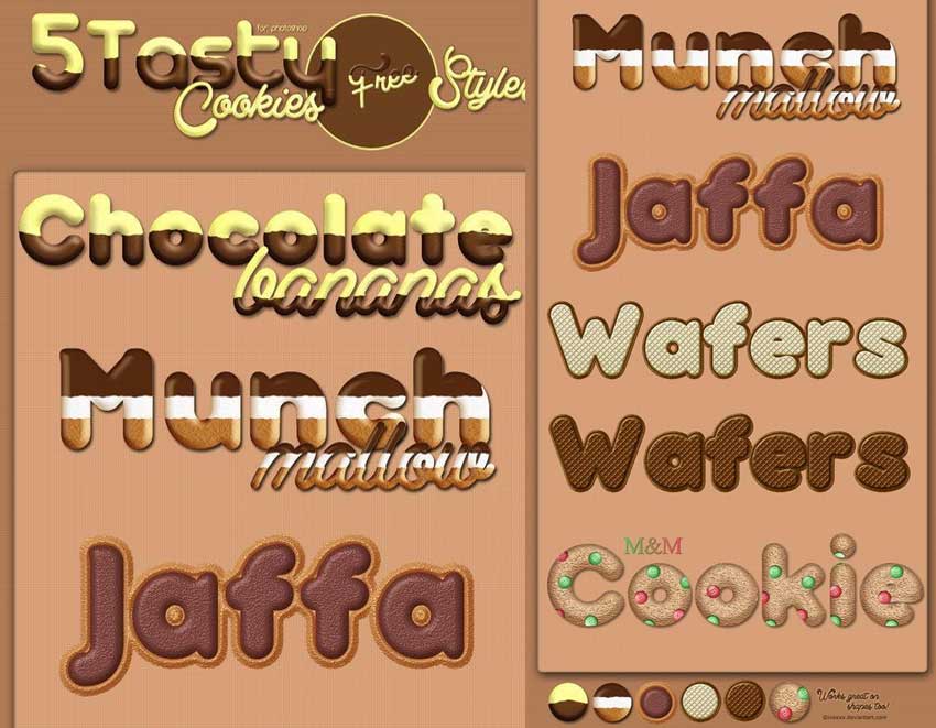 5 Tasty Cookies PS Styles for Free