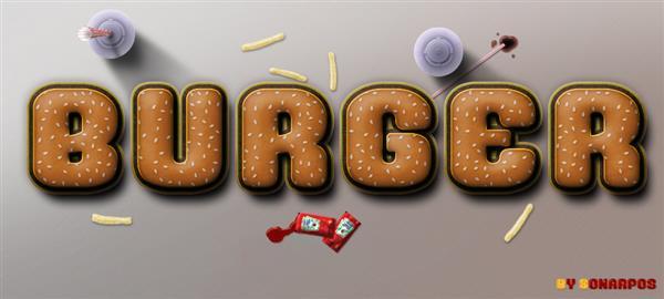 Free Burger Photoshop Text Effect