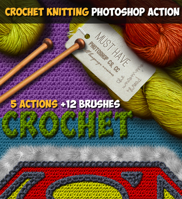 Crochet Knitting Effect Photoshop Action