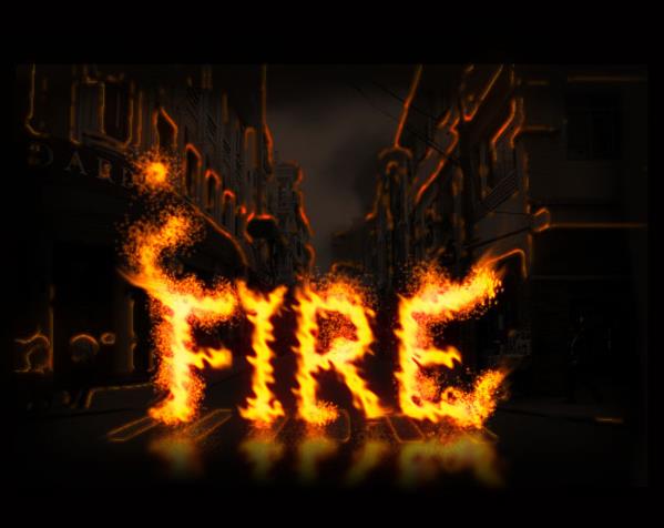 Create a fire text in photoshop using actions