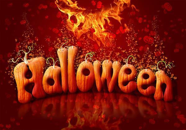Create a Halloween pumpkin font text in Photoshop - Halloween Photoshop Tutorial