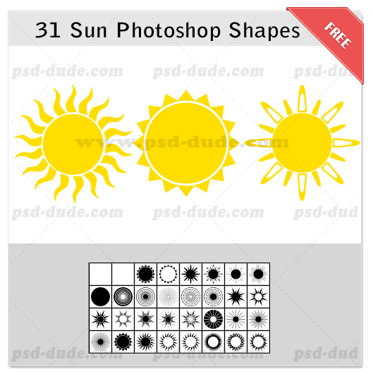 Photoshop Sun Shapes by psd-dude.com